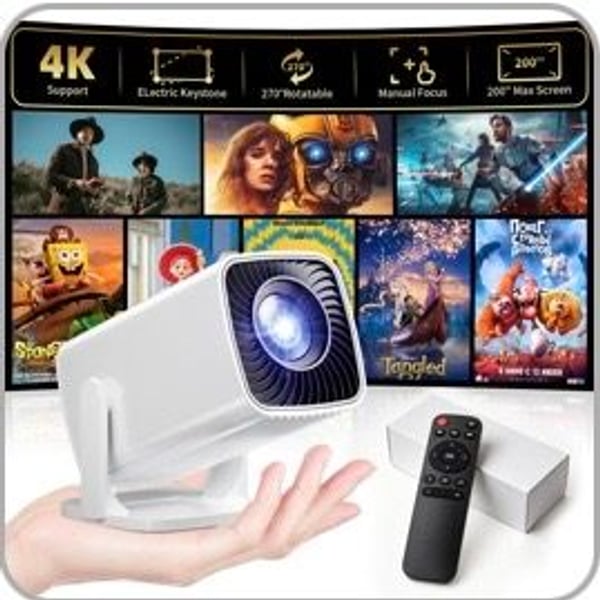 Mini Projector 4K Support Multimedia LED  with 270° Rotatable Design- #9016