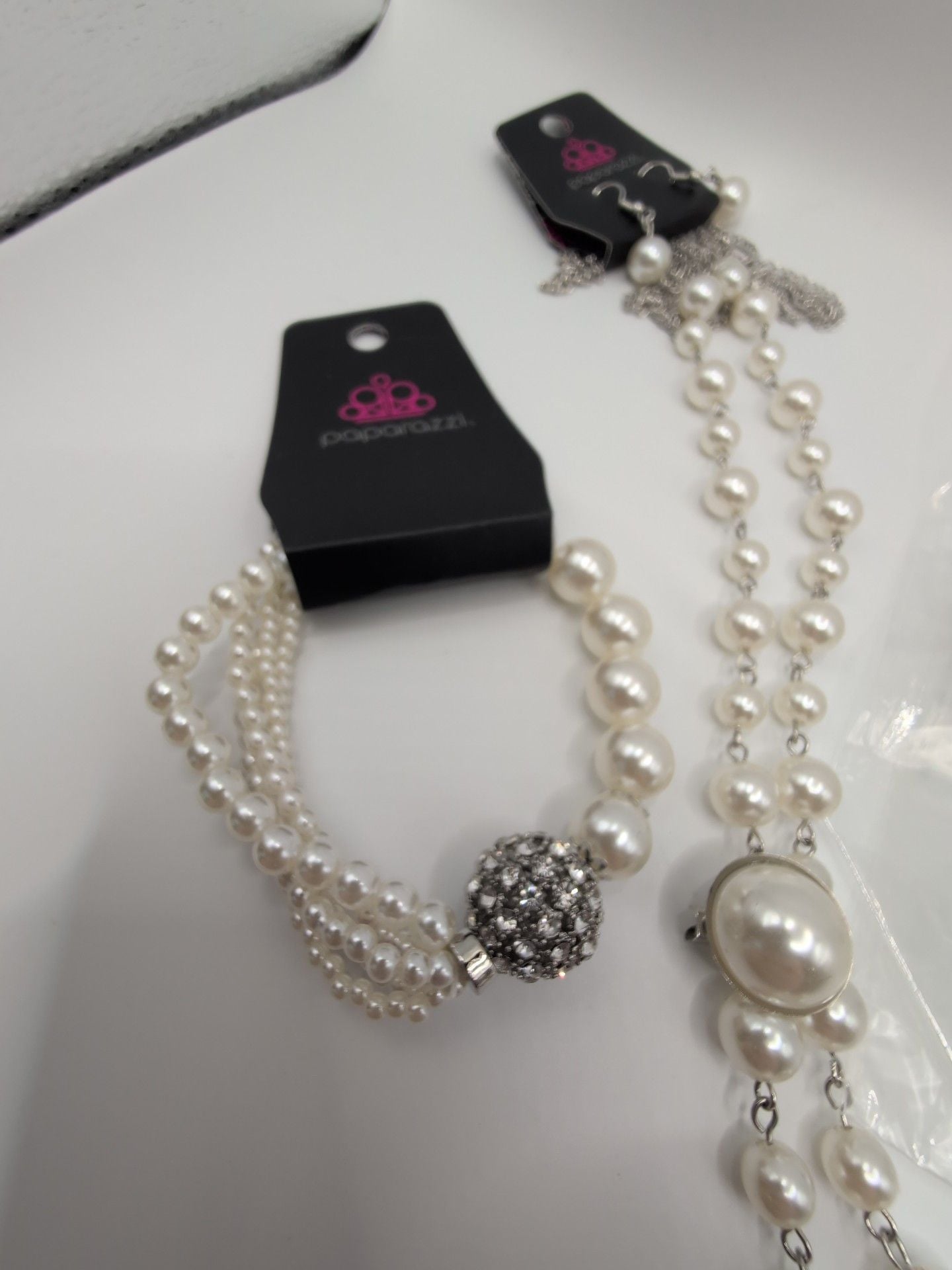 Paparazzi Show Them The DIOR Faux Pearl & Rhinestone Ball Necklace and Bracelet 1