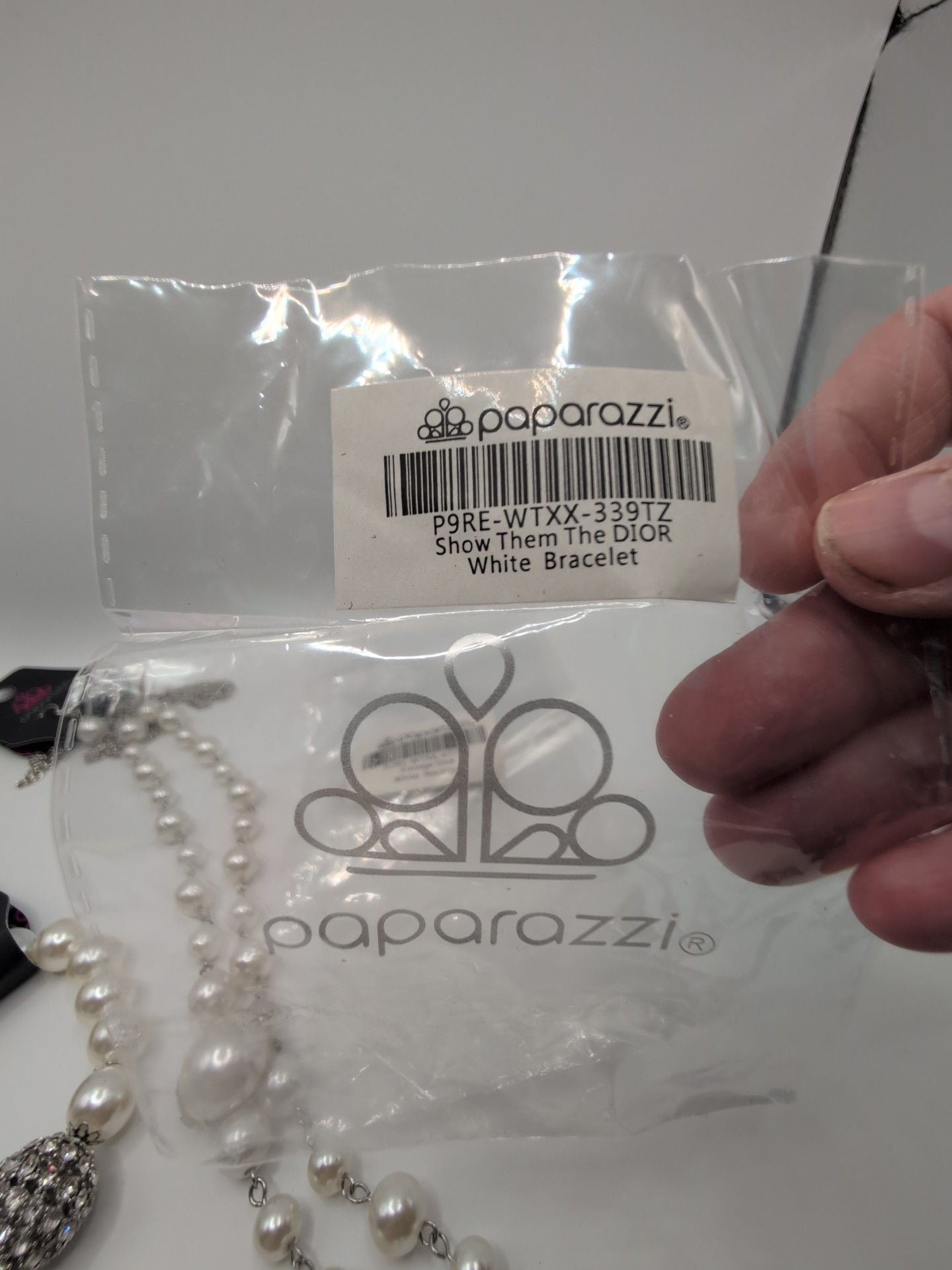 Paparazzi Show Them The DIOR Faux Pearl & Rhinestone Ball Necklace and Bracelet 3