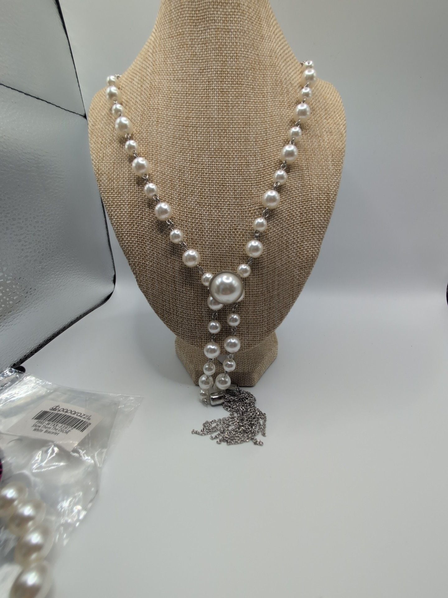 Paparazzi Show Them The DIOR Faux Pearl & Rhinestone Ball Necklace and Bracelet 4