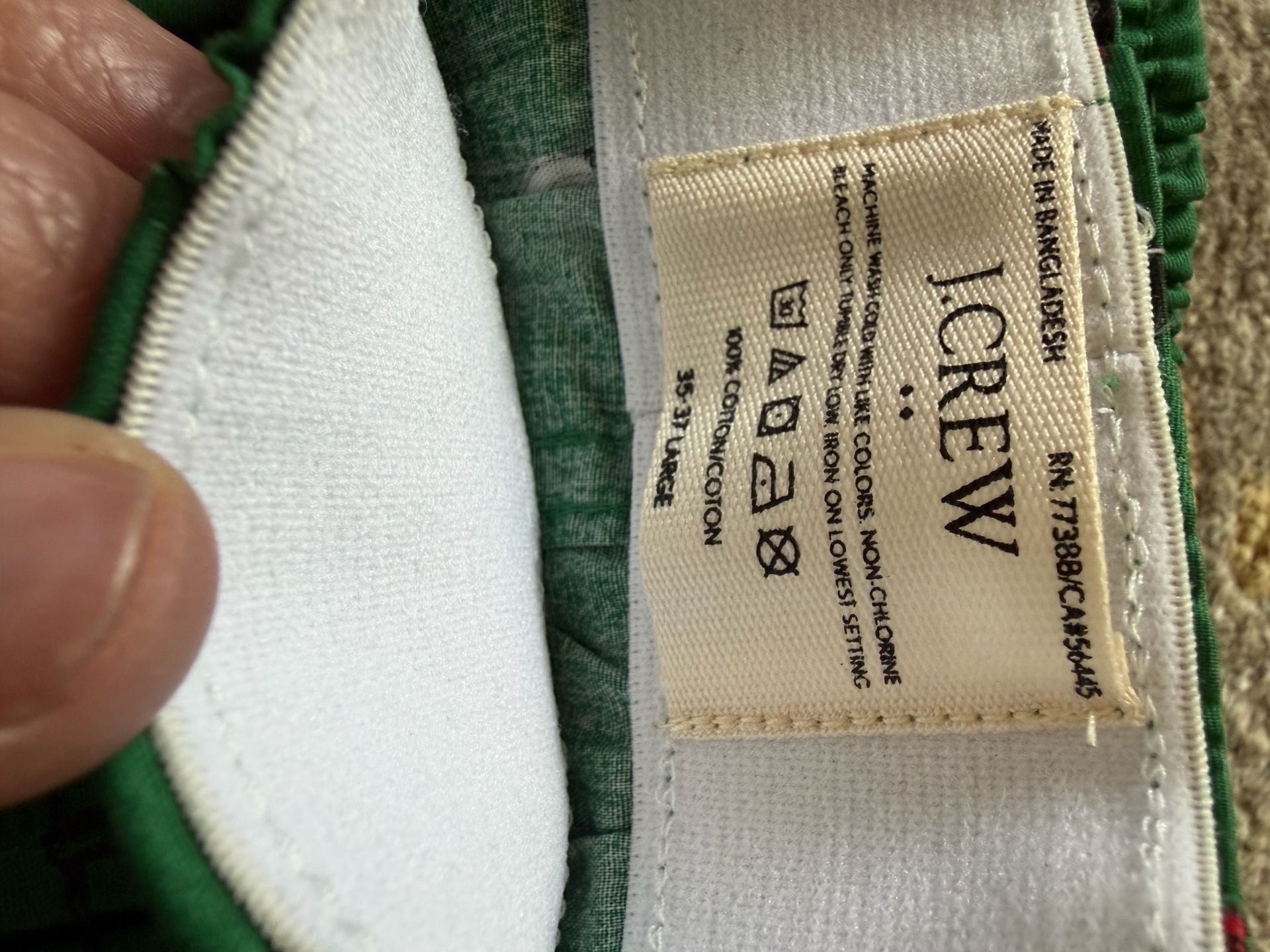 J.Crew Men's Christmas Light Print Woven Boxer Shorts Green 3