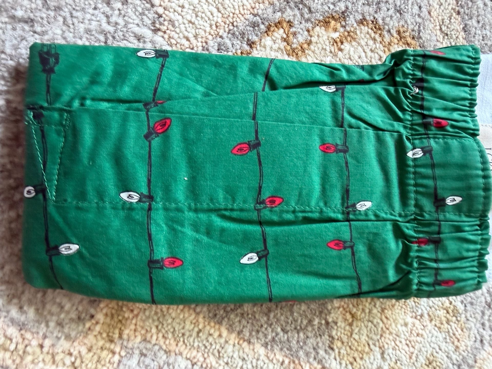 J.Crew Men's Christmas Light Print Woven Boxer Shorts Green 4