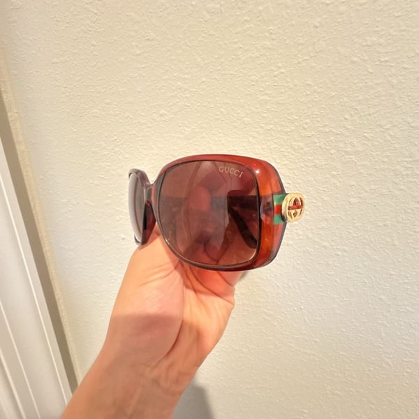 Gucci GG 3166/S Rectangular Sunglasses in Tortoise with Green/Red Web