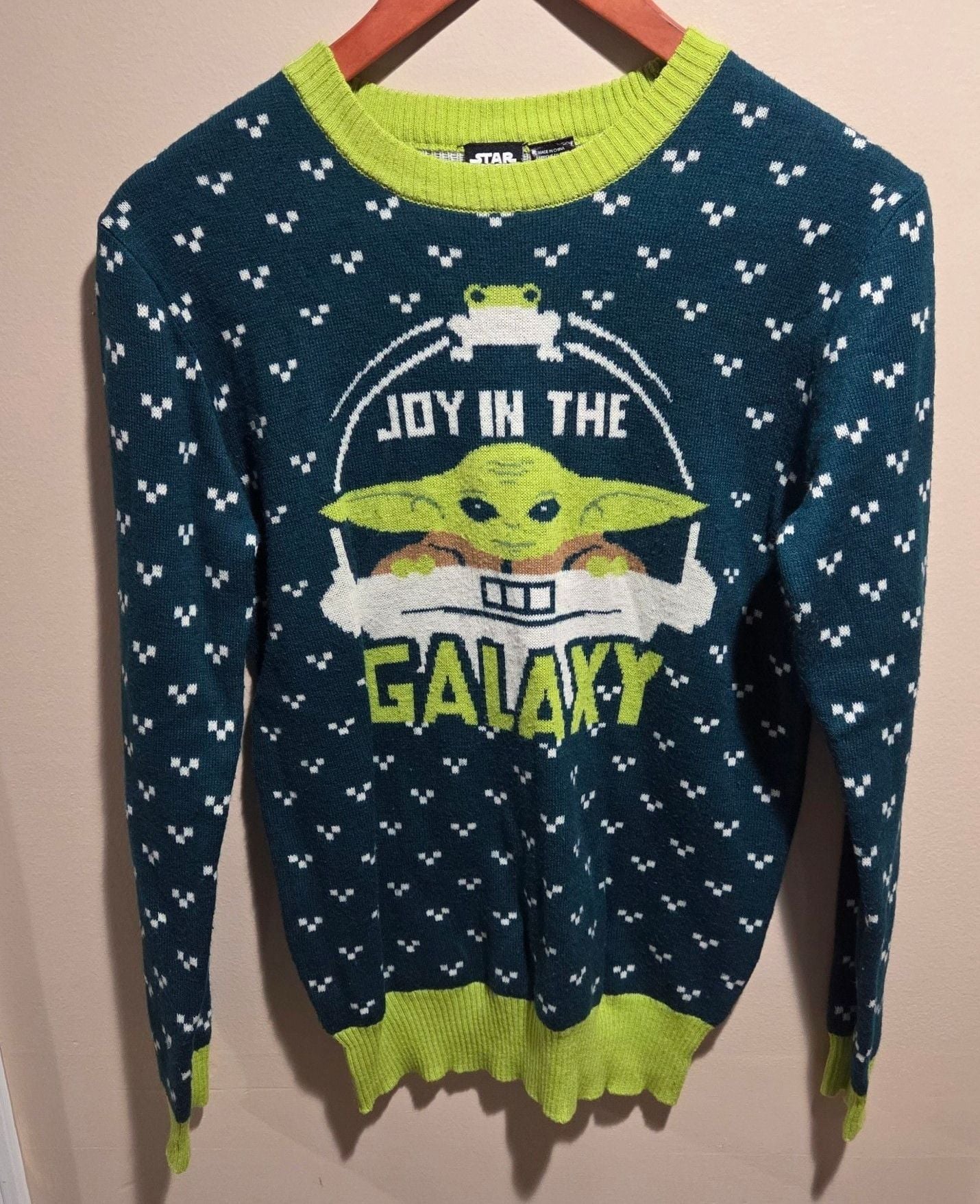 Star Wars Baby Yoda 'Joy In The Galaxy' Knit Christmas Sweater Sm 1