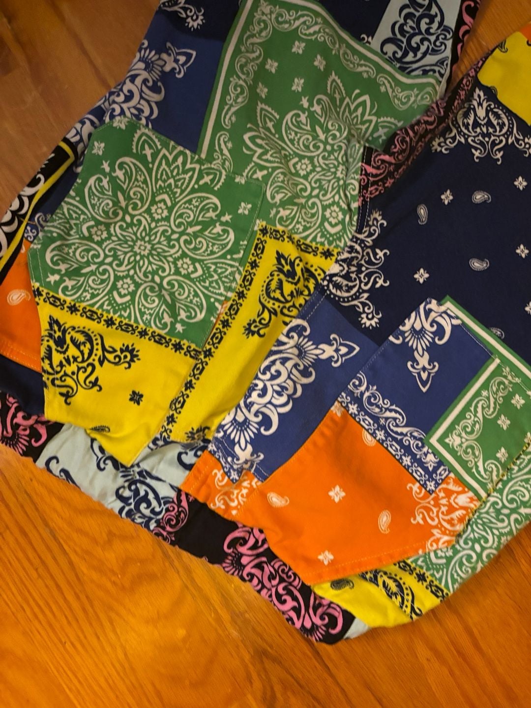Like An Angel Multi-Color Bandana Patchwork Print Jogger Pants 7