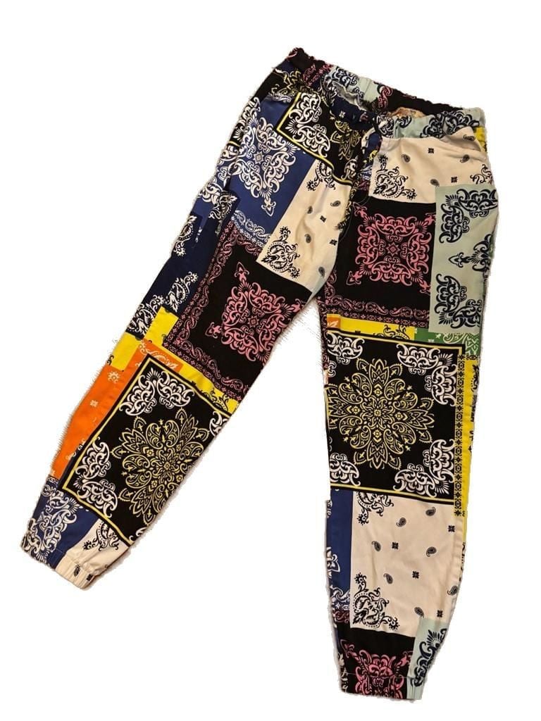 Like An Angel Multi-Color Bandana Patchwork Print Jogger Pants 2