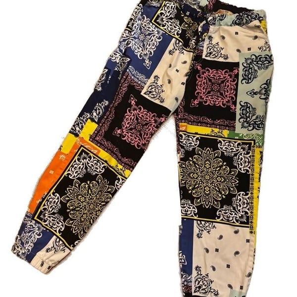 Like An Angel Multi-Color Bandana Patchwork Print Jogger Pants