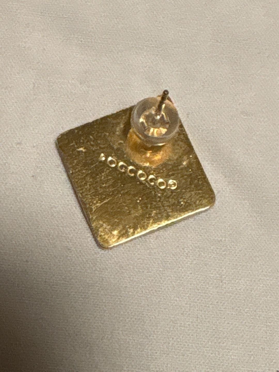 Vintage Roccoco Square Enamel Geometric Stud Earring 2