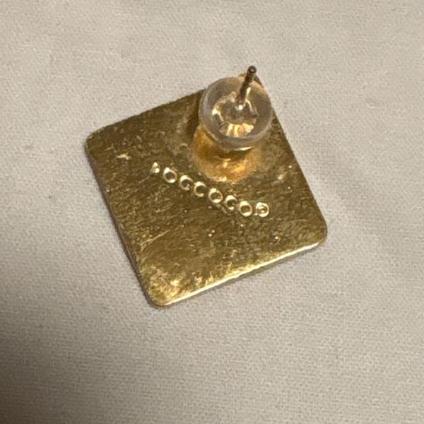 Vintage Roccoco Square Enamel Geometric Stud Earring