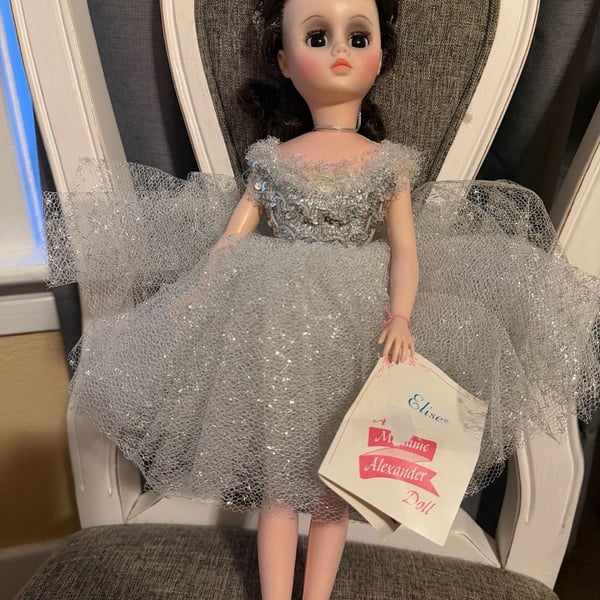 Vintage Madame Alexander Elise Doll in Silver Ballerina Gown