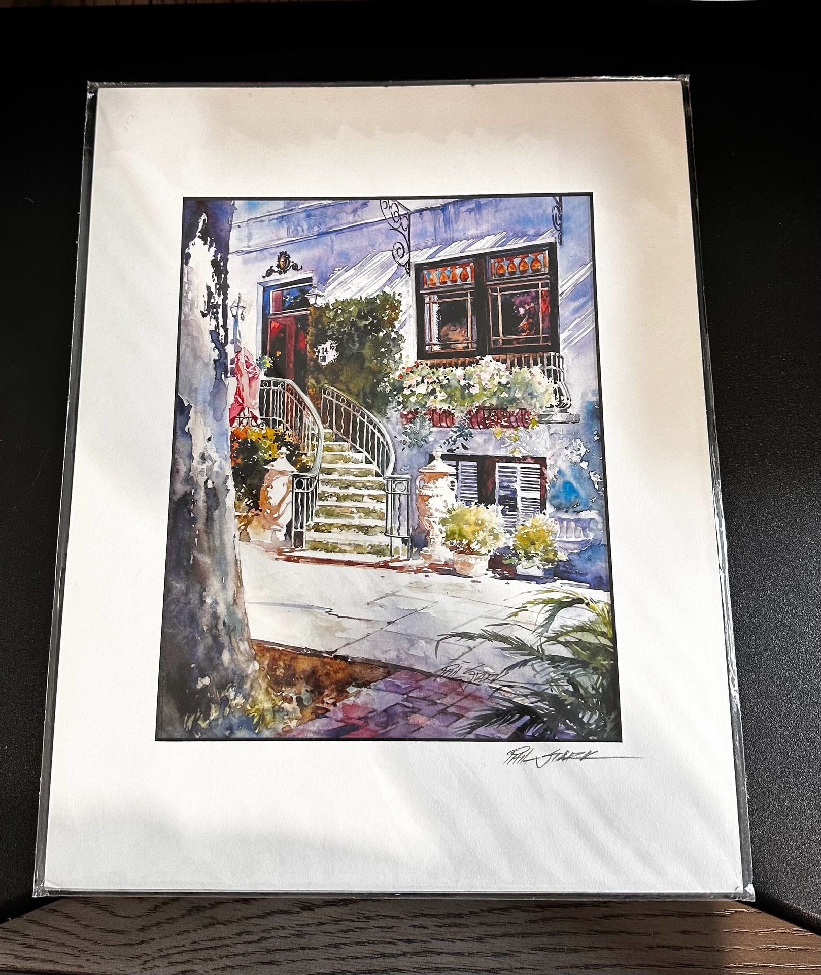 Pre owned,Ballastone Inn Savannah Watercolor Fine Art Reproduction by Phil Stark, 1