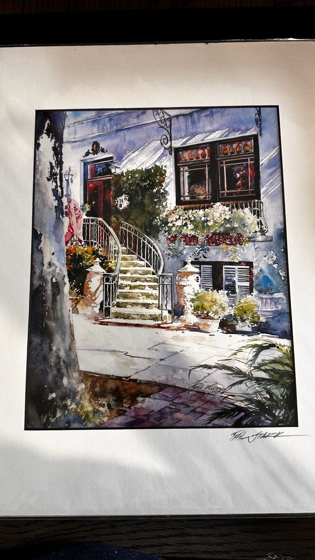 Pre owned,Ballastone Inn Savannah Watercolor Fine Art Reproduction by Phil Stark, 2