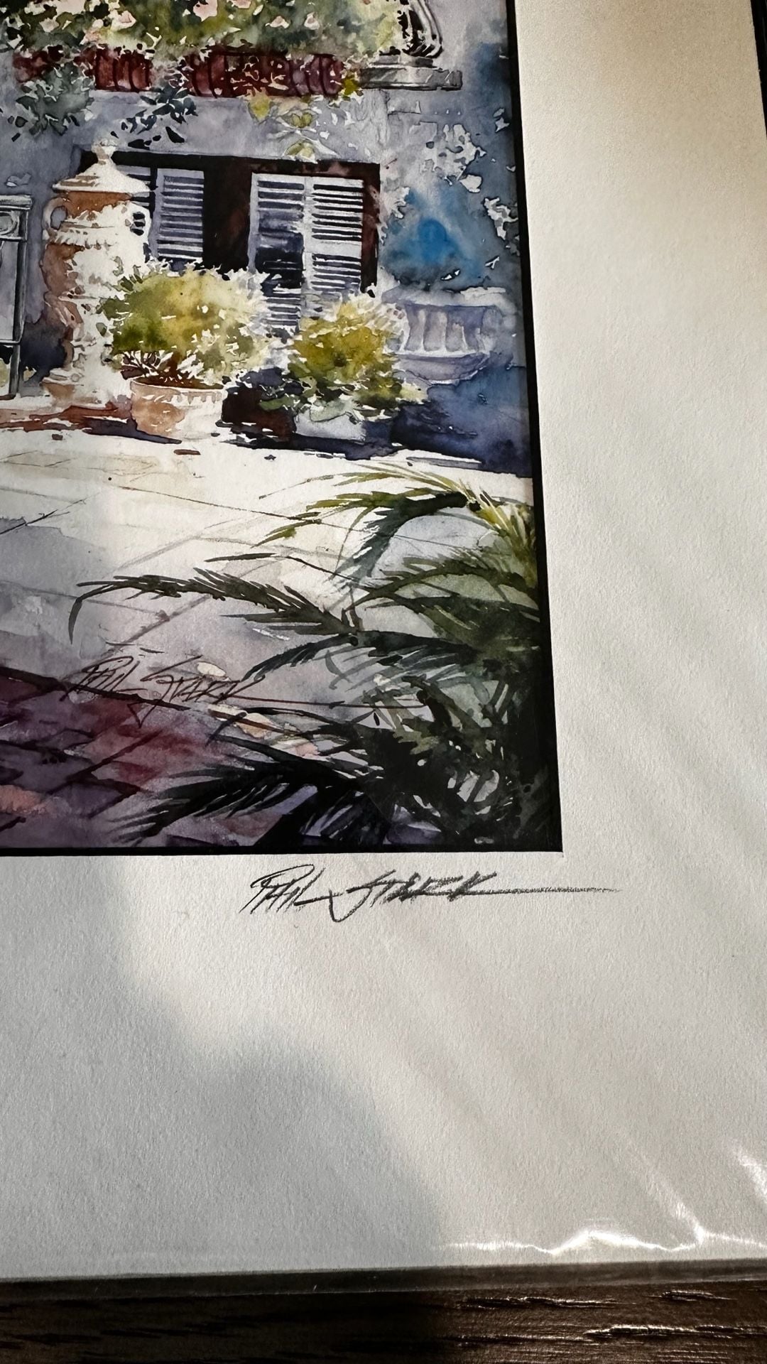 Pre owned,Ballastone Inn Savannah Watercolor Fine Art Reproduction by Phil Stark, 3