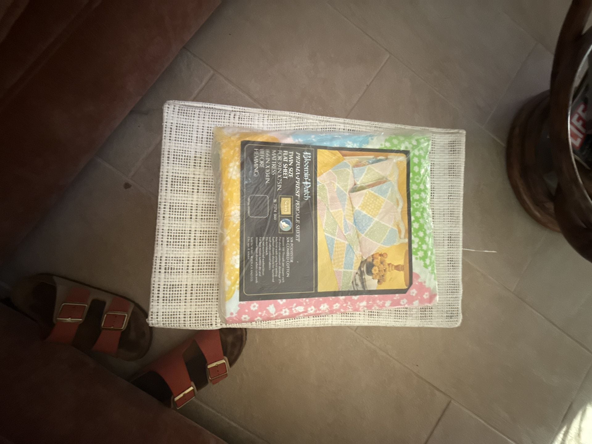 Vintage Sears Bloomin' Patch Perma-Prest Percale Twin Size Flat Sheet 3