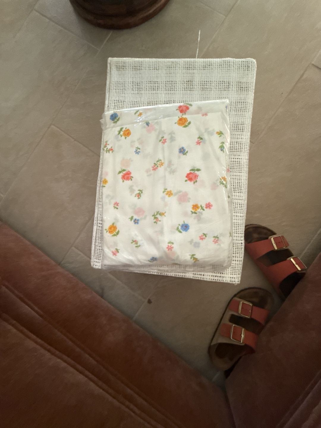 Vintage Sears Petite Fleur Perma-Prest Muslin Twin Fitted Sheet Floral 3