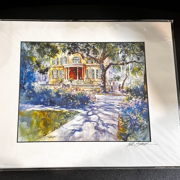 Owen Thomas House Fine Art Reproduction Watercolor Print by Phil Stark