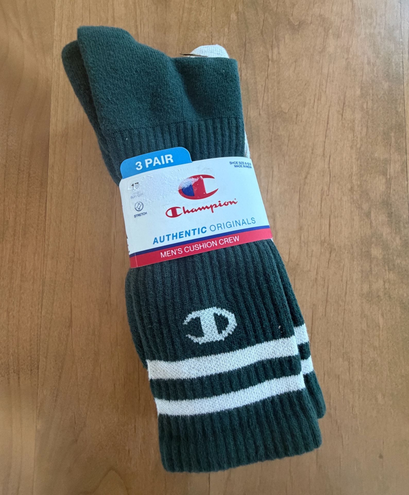 Champion Authentic Originals Men's 3-Pack Varsity Cushion Crew Socks 1