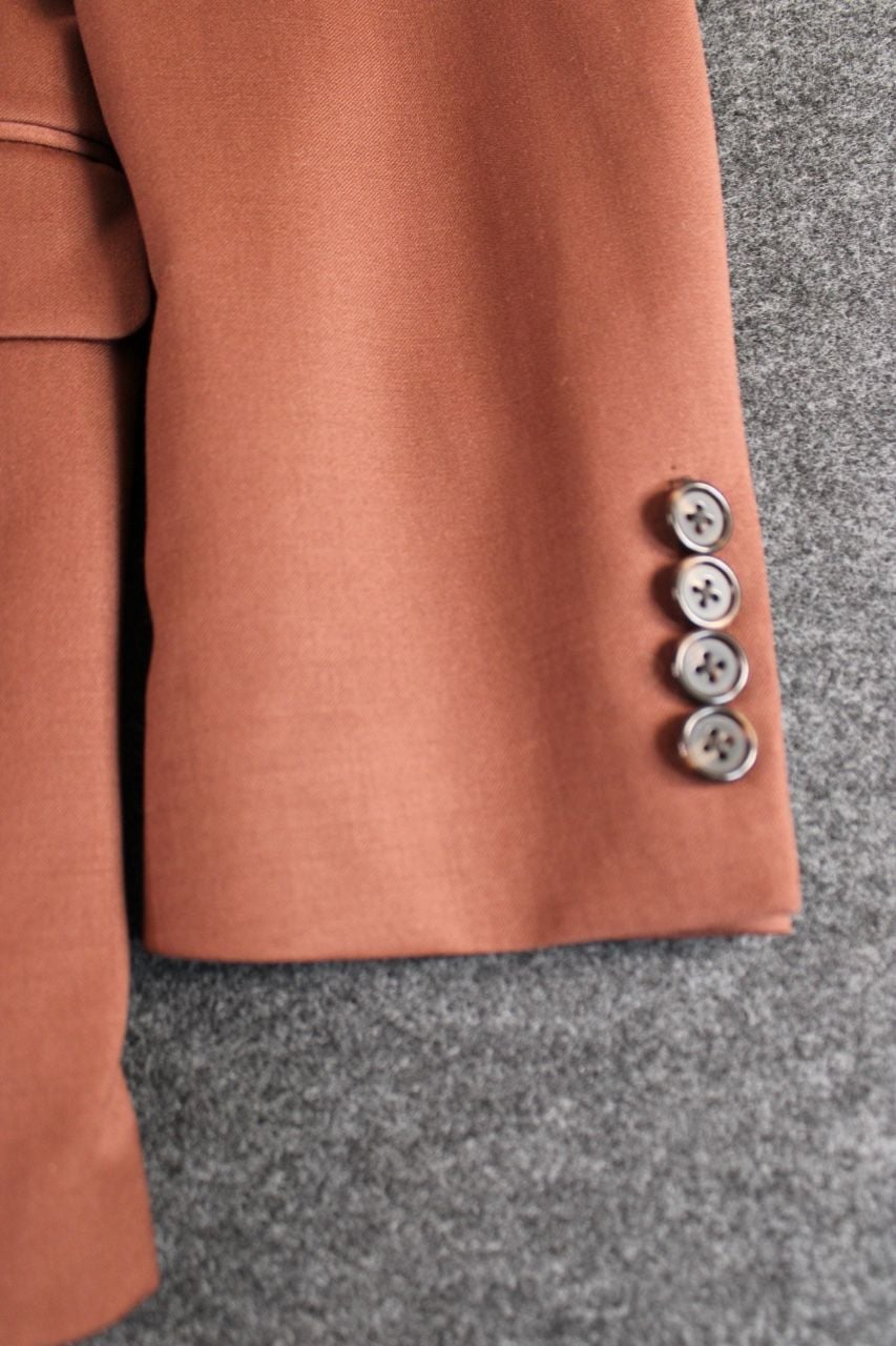 Turnbury 38R Wool Stretch Two-Button Suit Jacket Blazer in Brown 6