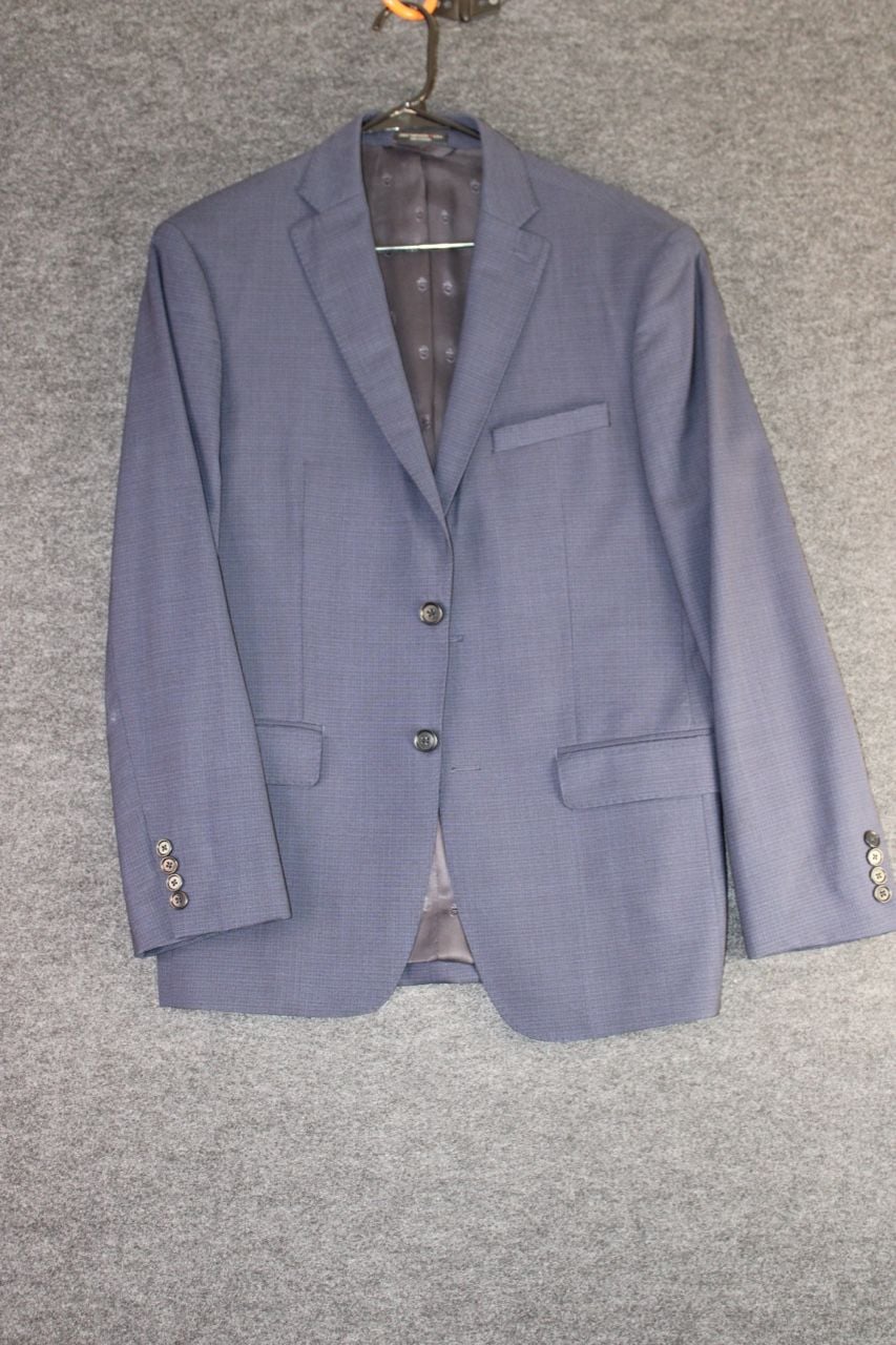 38 Regular John Varvatos U.S.A. Men's Blue Plaid Two-Button Suit Jacket Blazer 2