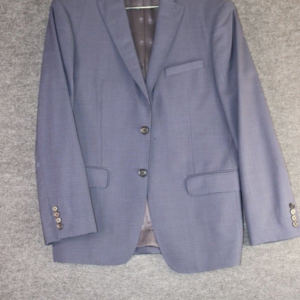 38 Regular John Varvatos U.S.A. Men's Blue Plaid Two-Button Suit Jacket Blazer