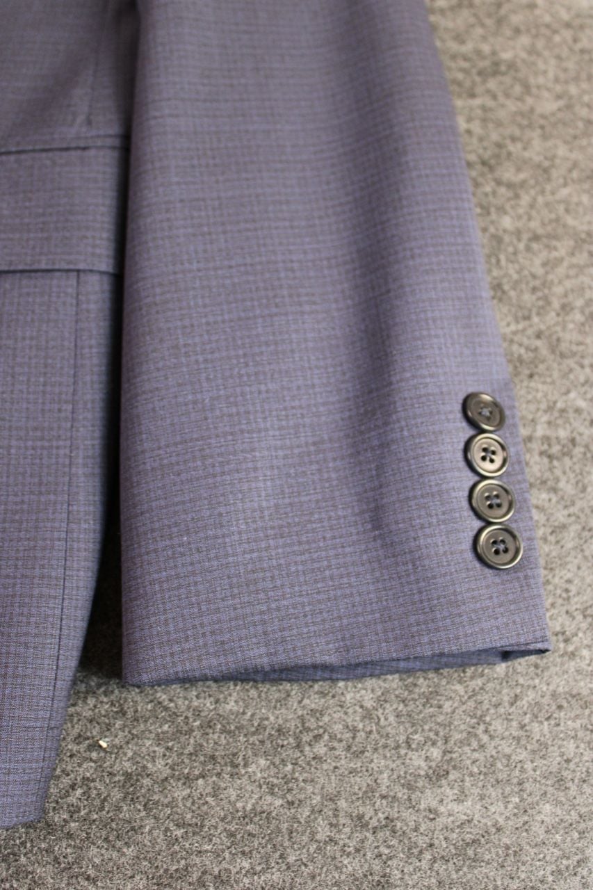 38 Regular John Varvatos U.S.A. Men's Blue Plaid Two-Button Suit Jacket Blazer 5
