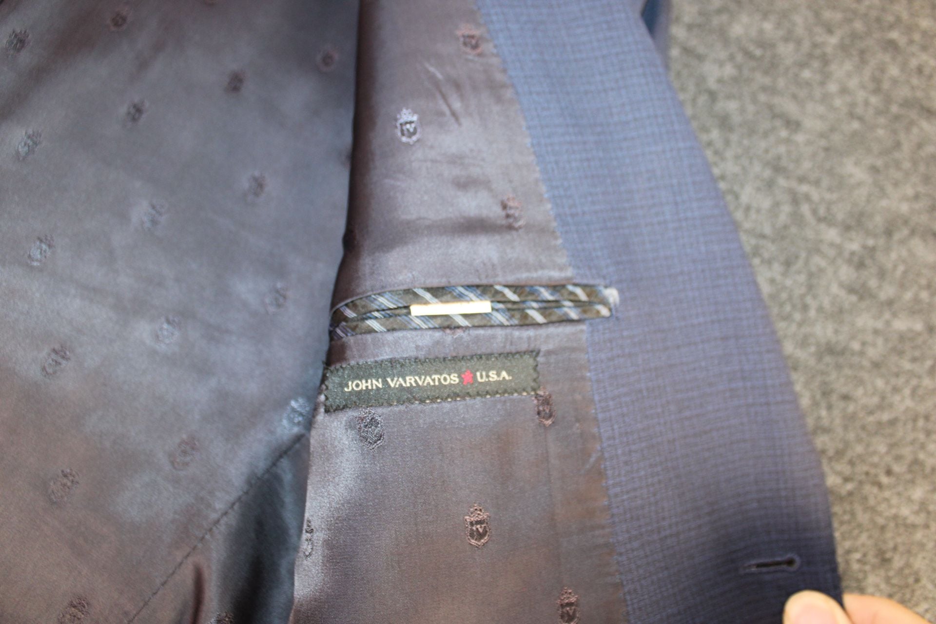 38 Regular John Varvatos U.S.A. Men's Blue Plaid Two-Button Suit Jacket Blazer 6