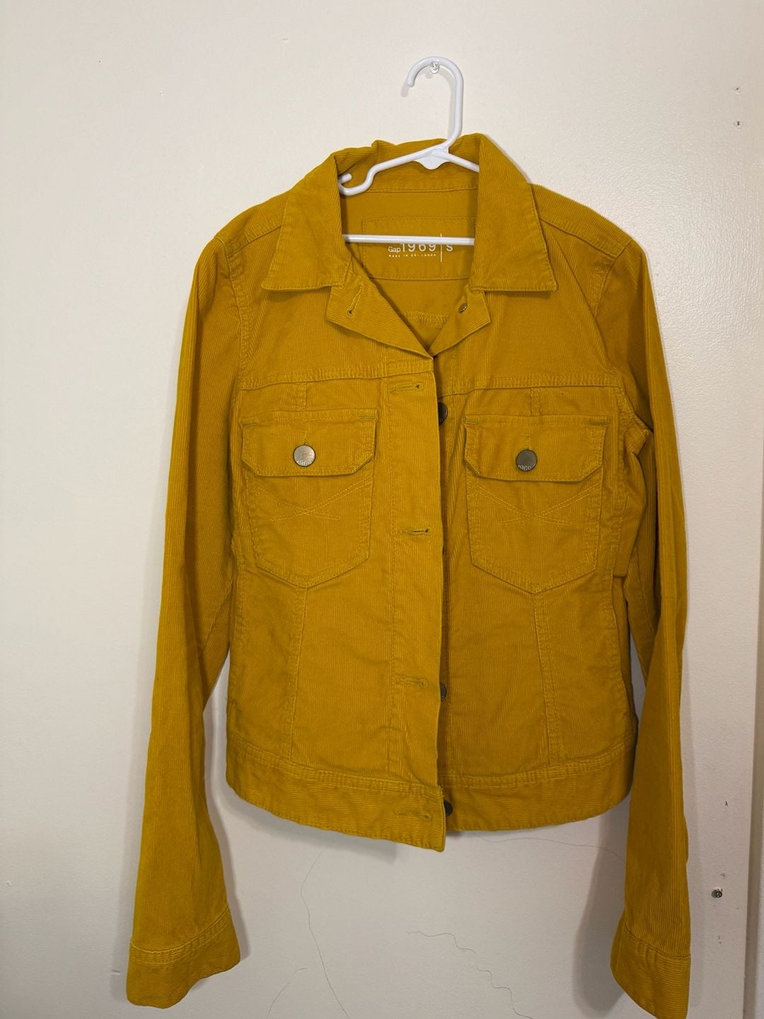 Gap 1969 Women's Mustard Yellow Corduroy Button-Up Jacket 2
