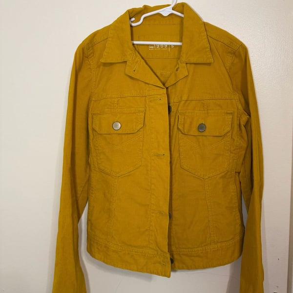 Gap 1969 Women's Mustard Yellow Corduroy Button-Up Jacket