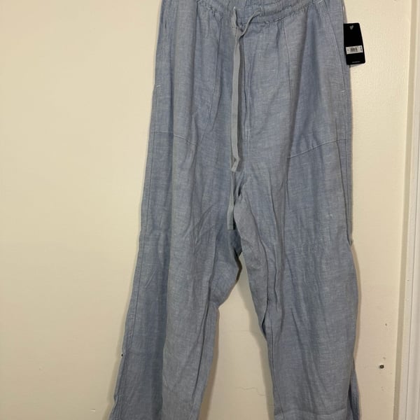 Lucky Brand Women's Linen Blend Drawstring Wide-Leg Pants