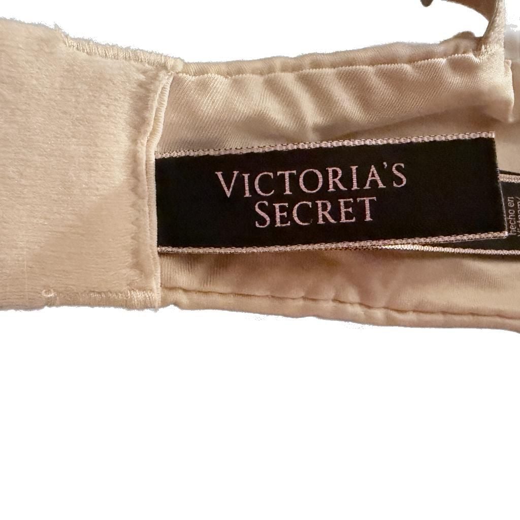 Victoria's Secret Very Sexy Push-Up Bra with Rhinestone Embellished Straps Nude Size 36D 7