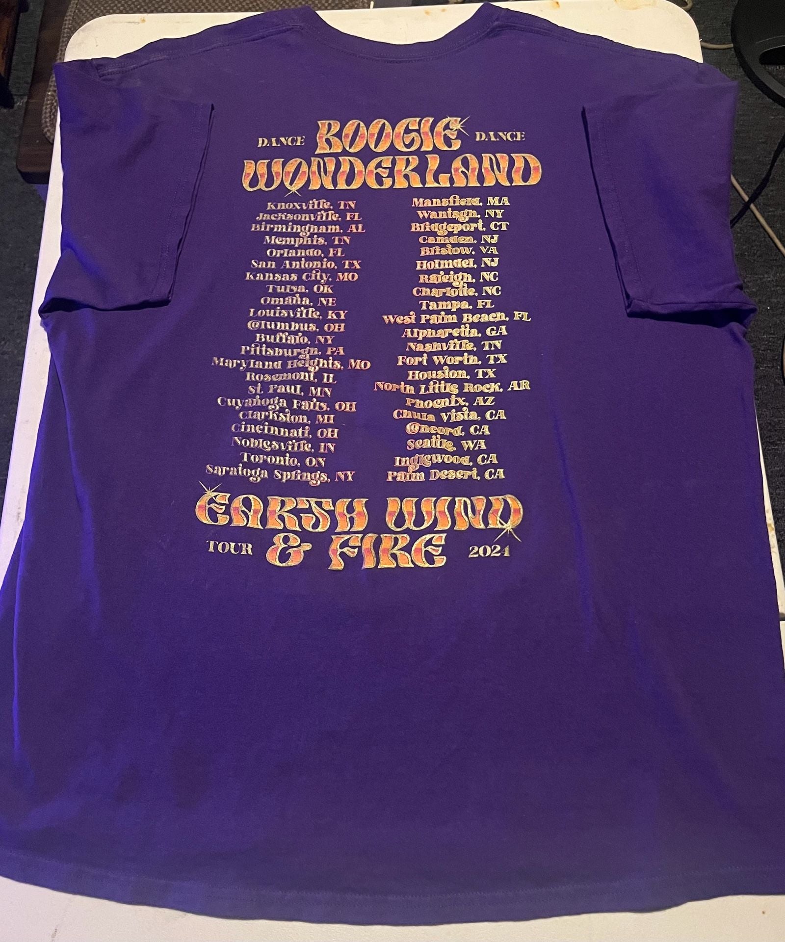 Earth Wind & Fire Boogie Wonderland 2024 Tour Graphic T-Shirt 4