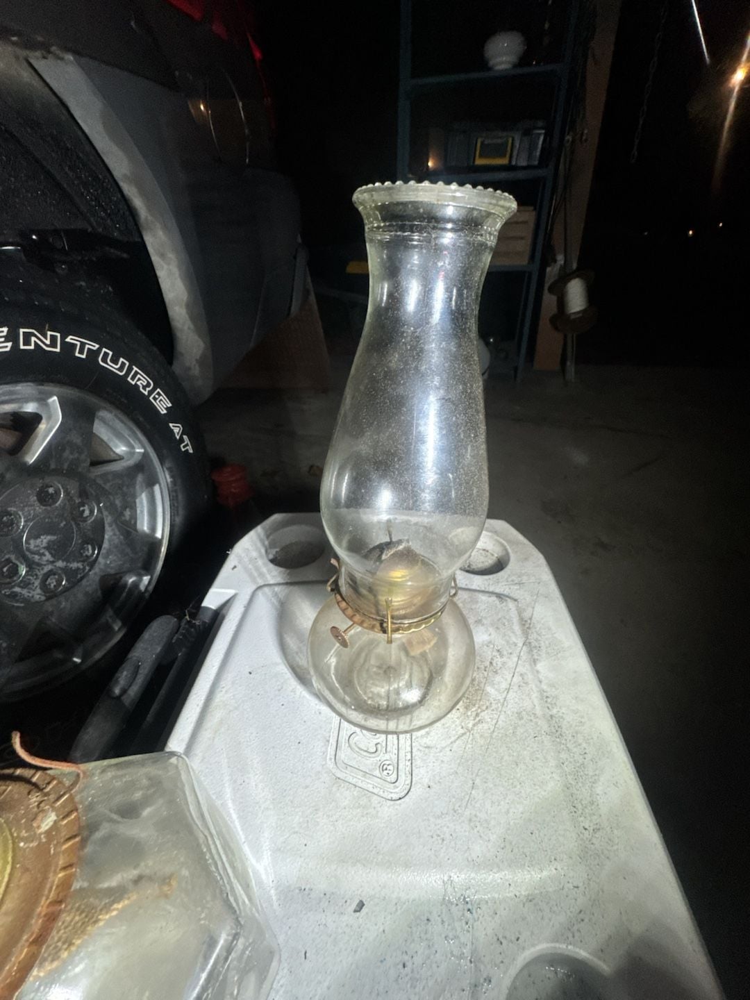 Vintage Clear Glass Kerosene Oil Lamp with Hurricane Chimney 1