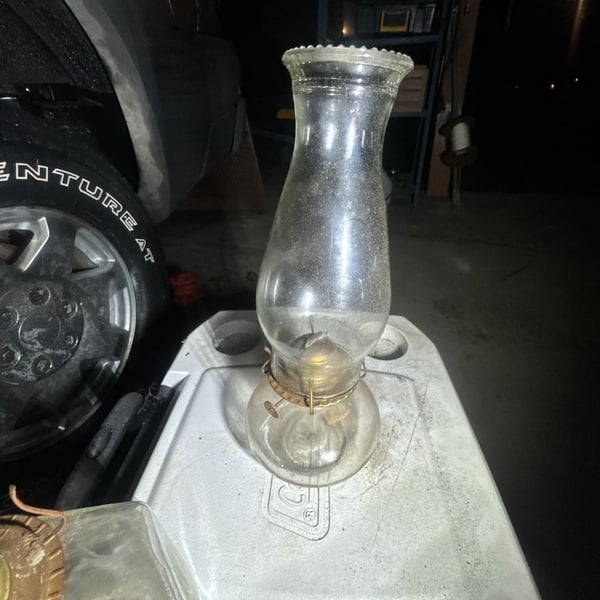 Vintage Clear Glass Kerosene Oil Lamp with Hurricane Chimney