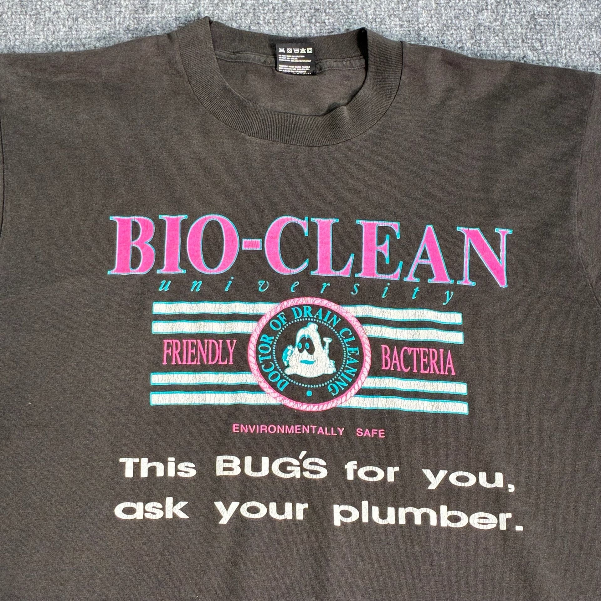 Vintage 90s Bio-Clean University Graphic T-Shirt Doctor of Drain Cleaning 8