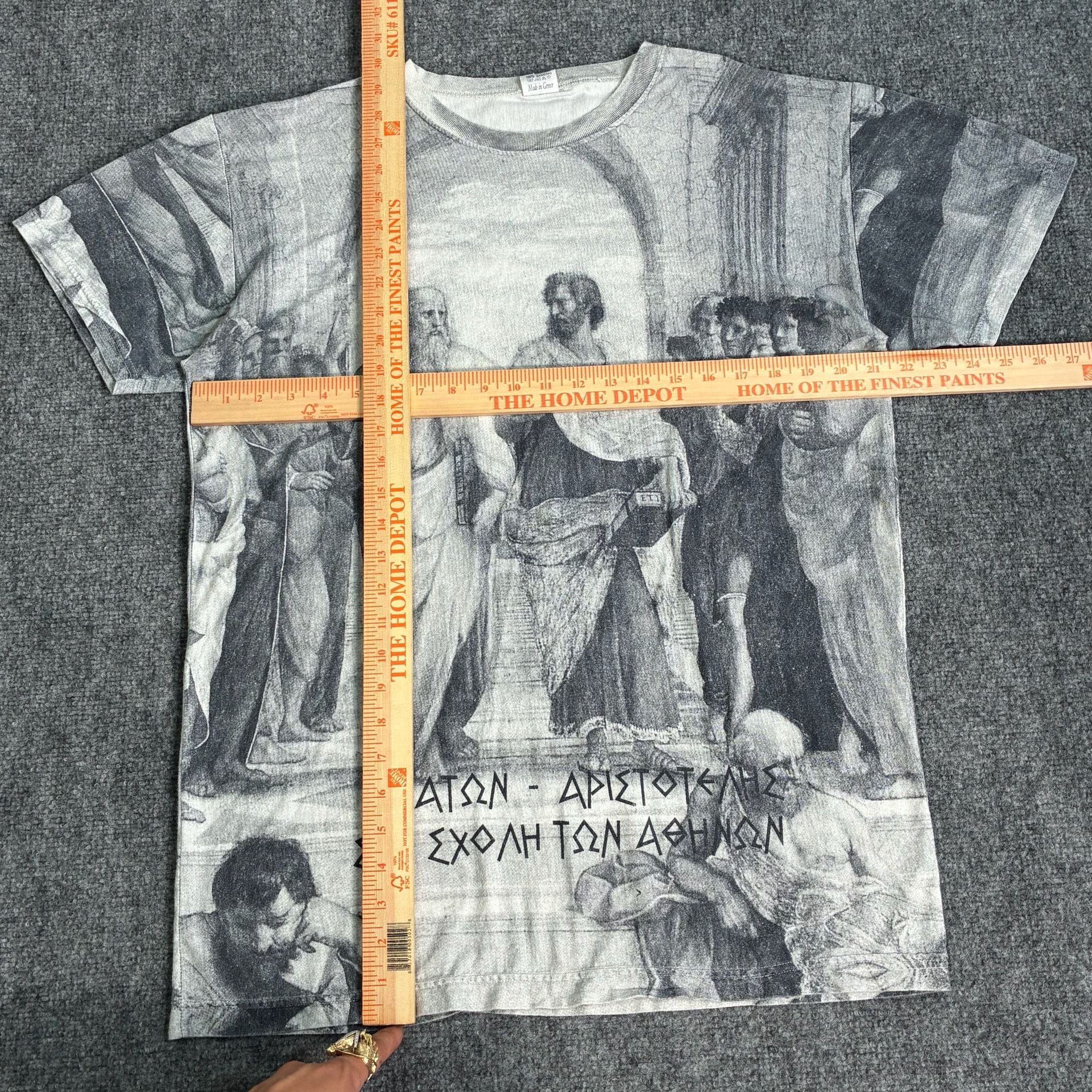 Vintage School of Athens Raphael Greek Art All Over Print T-Shirt 4