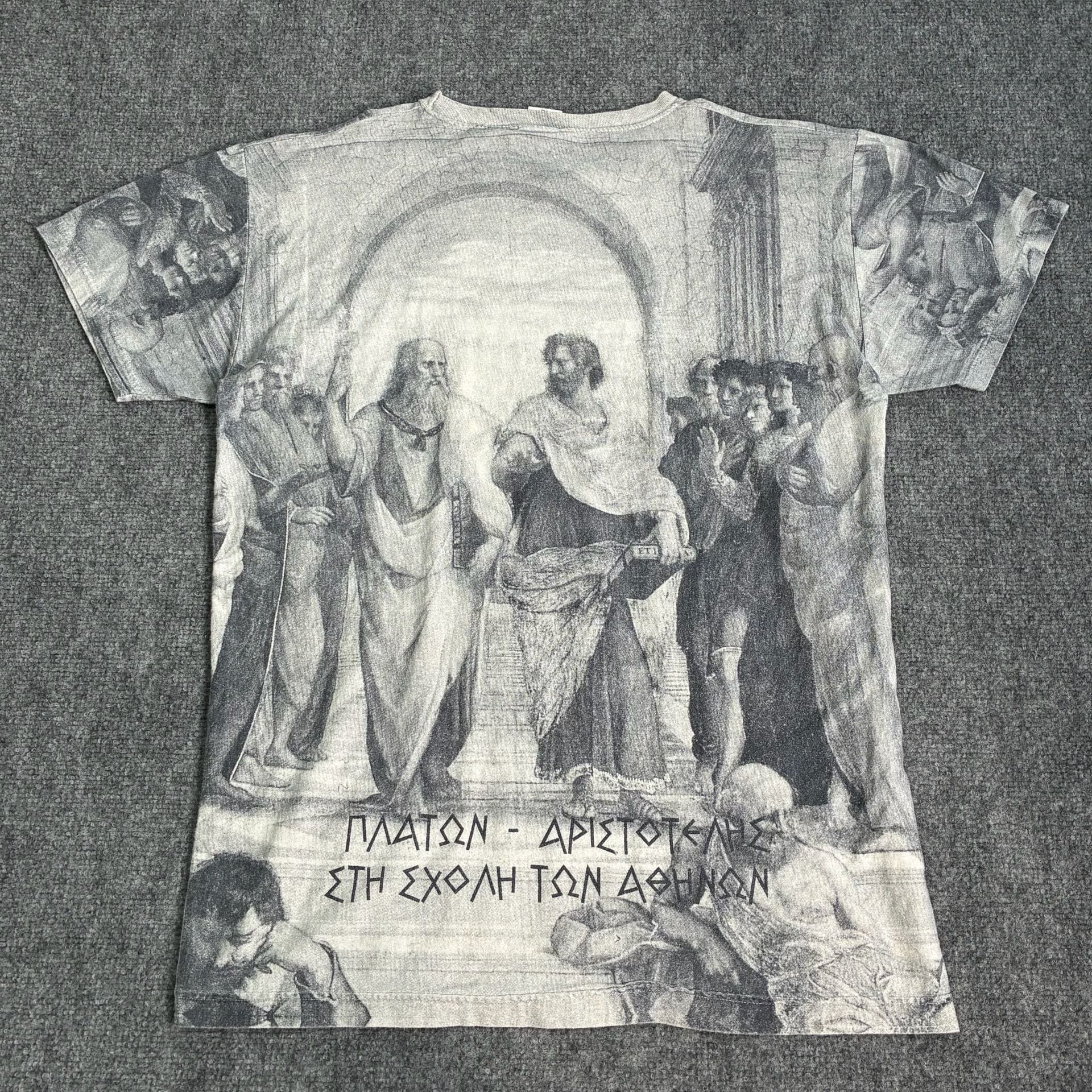 Vintage School of Athens Raphael Greek Art All Over Print T-Shirt 6