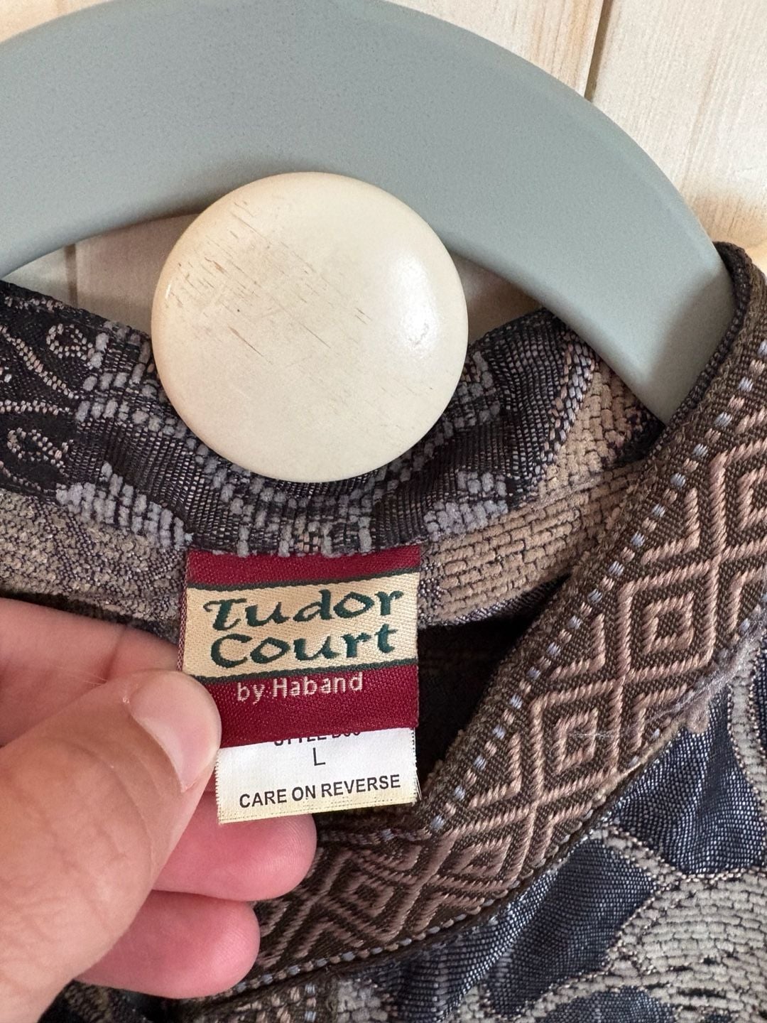 Vintage 90s Tudor Court Haband Tapestry Patchwork Floral Jacket L 5