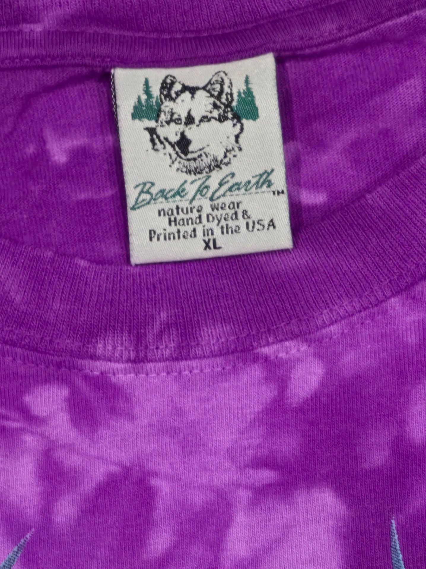 Back to Earth Nature Wear Tiger Graphic Long Sleeve Purple Tie Dye Shirt 4
