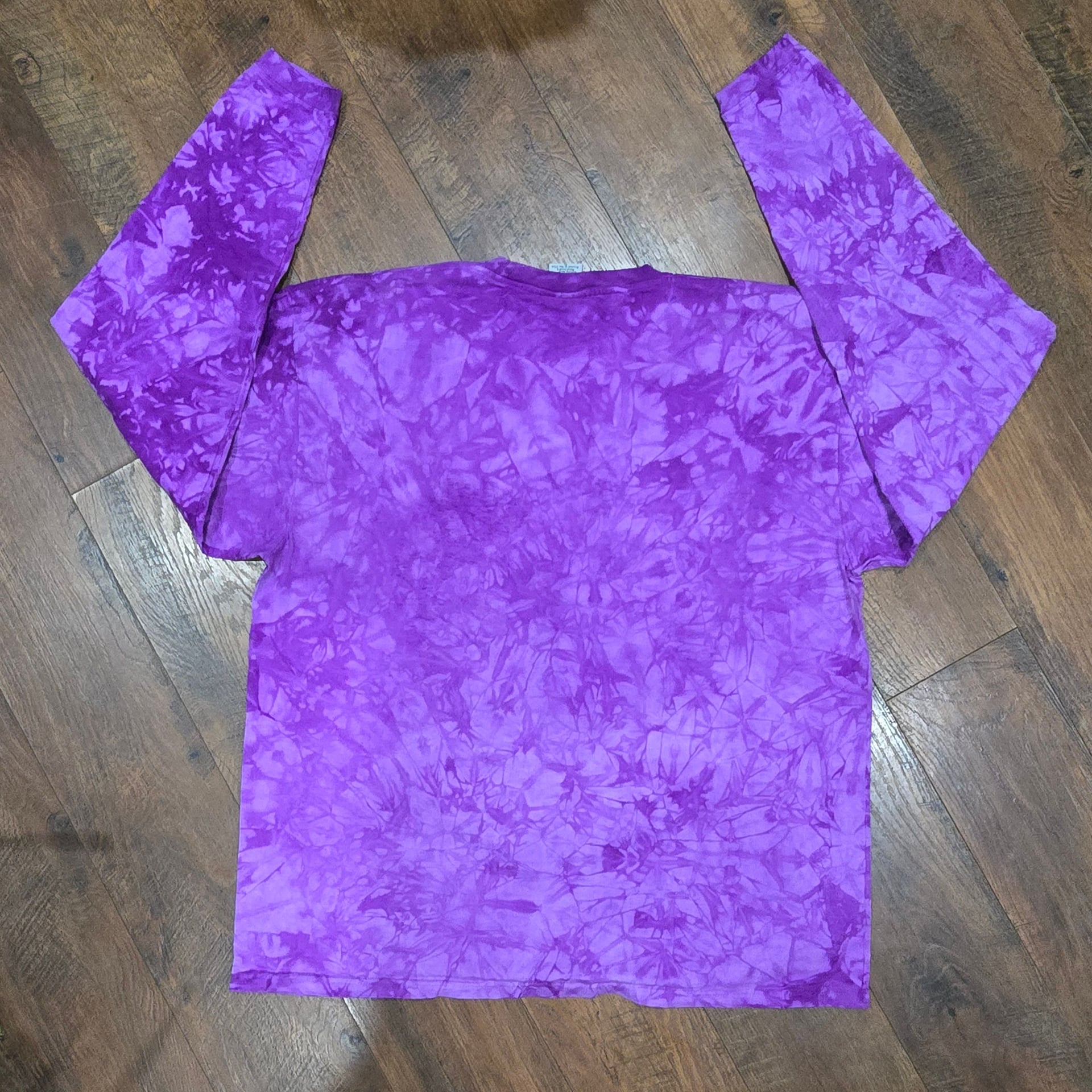 Back to Earth Nature Wear Tiger Graphic Long Sleeve Purple Tie Dye Shirt 9