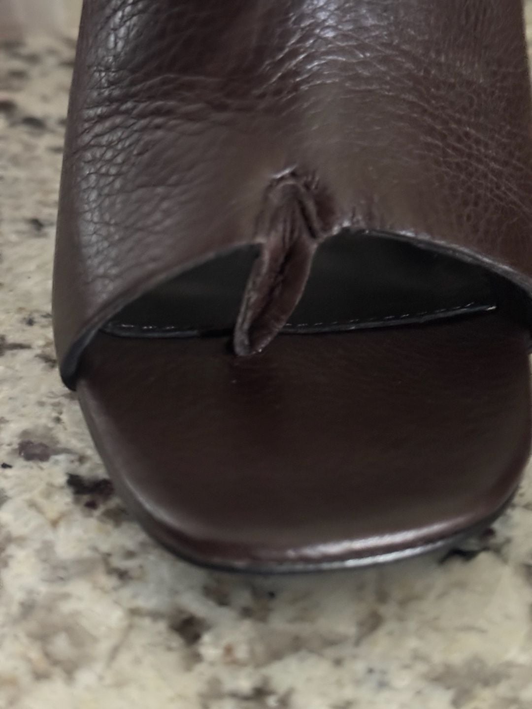DVF Brown Leather High-Heel Thong Mules 2