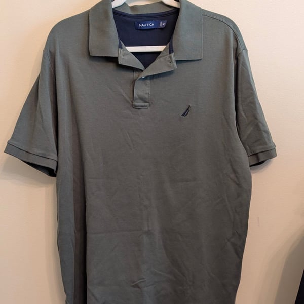 Nautica Mens Classic Fit Short Sleeve Polo Shirt Green Size 1XLT