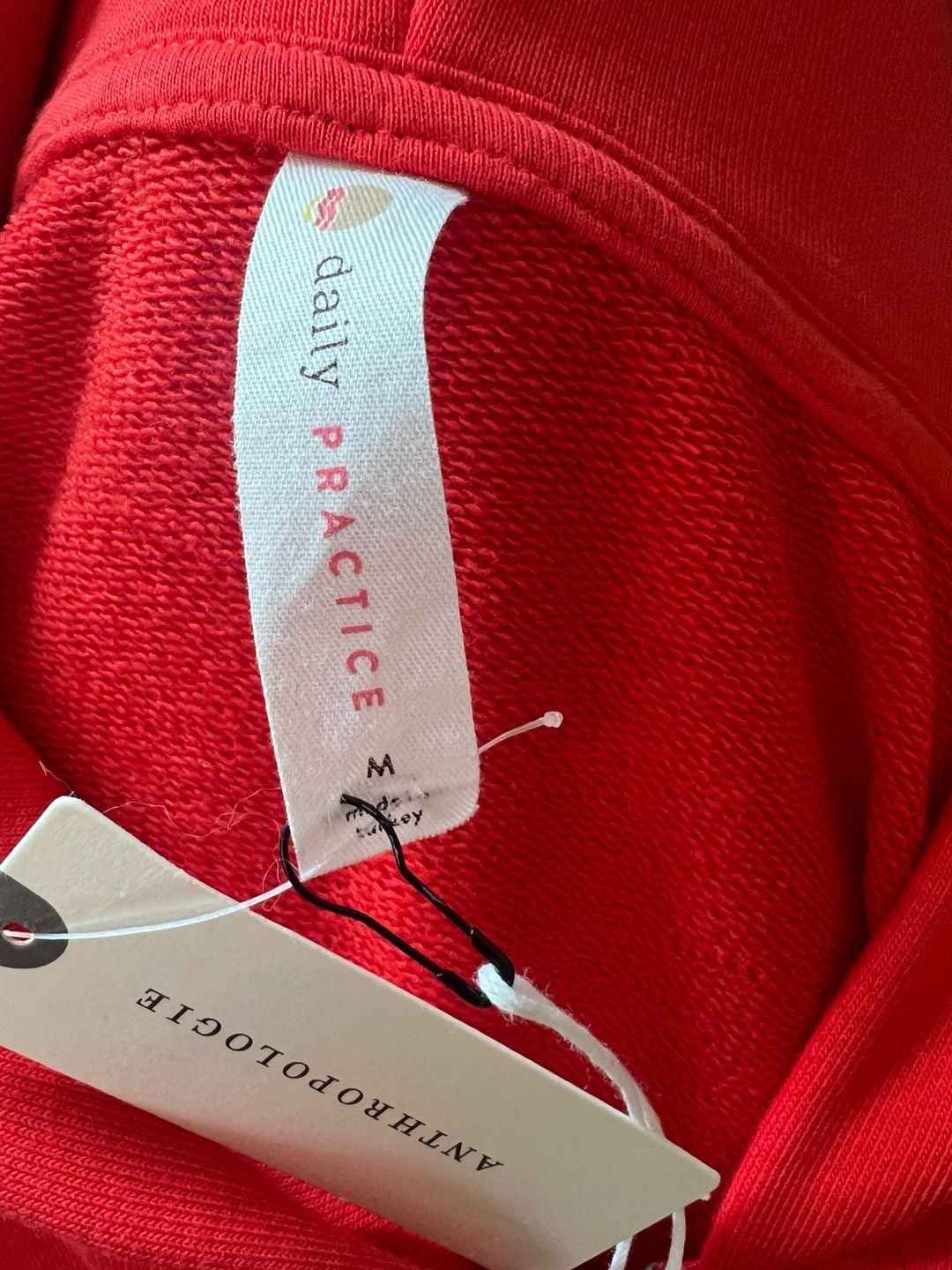 Daily Practice by Anthropologie Half-Zip Hooded Mini Dress in Tomato Red Size M 8