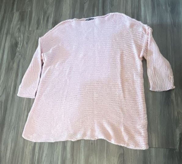 SHEIN Women's Lightweight Blush Pink Knit Pullover Sweater 2