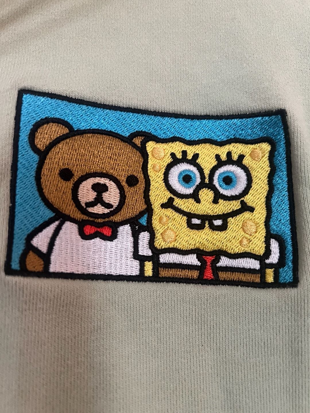 Teddy Fresh x SpongeBob SquarePants Pastel Colorblock Embroidered Hoodie Size: XL NWOT 3