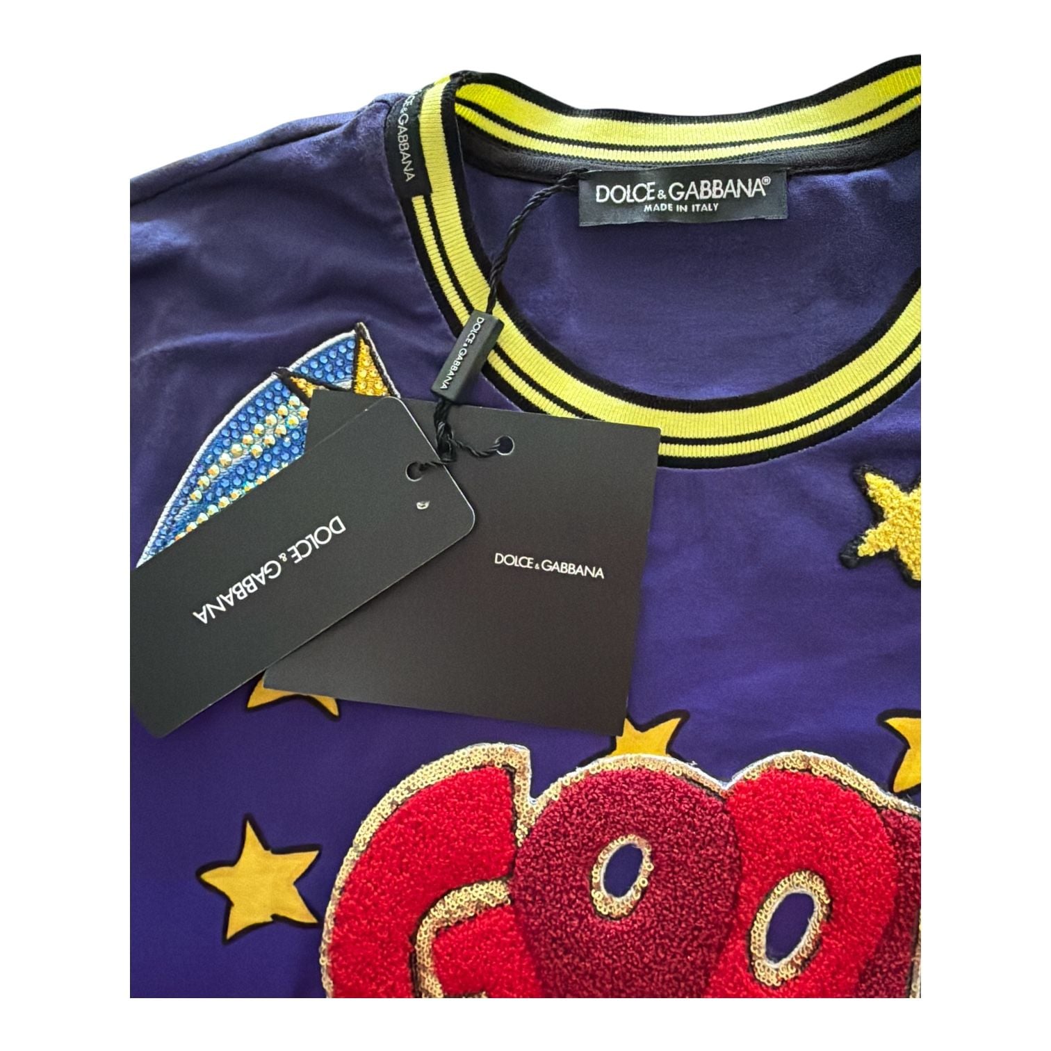 Dolce & Gabbana 2019 Y/O the Pig “Good Luck” Crystal & Chenille shirt IT36 | NWT 4