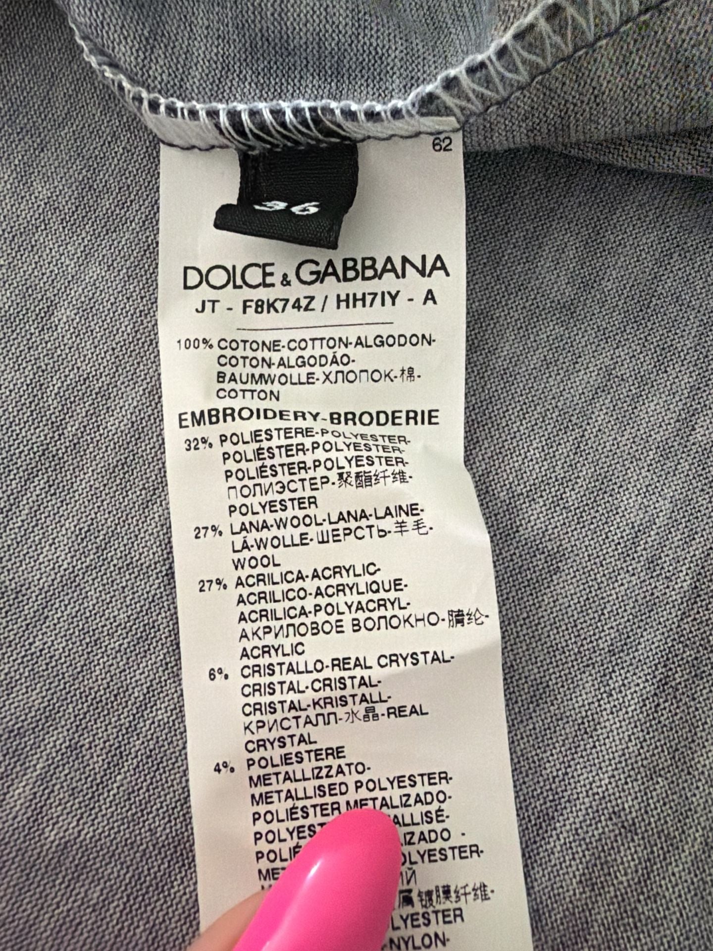 Dolce & Gabbana 2019 Y/O the Pig “Good Luck” Crystal & Chenille shirt IT36 | NWT 8