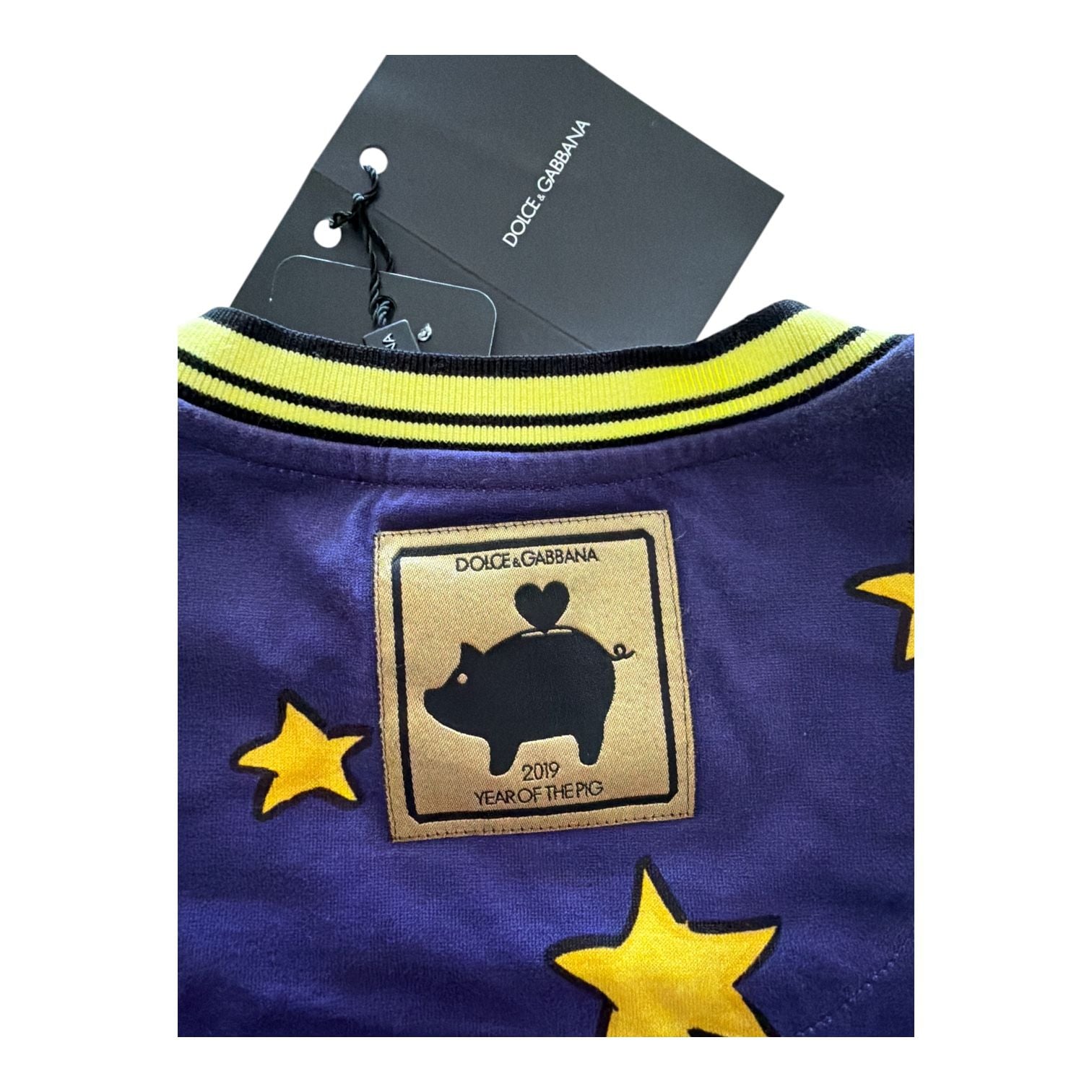 Dolce & Gabbana 2019 Y/O the Pig “Good Luck” Crystal & Chenille shirt IT36 | NWT 10