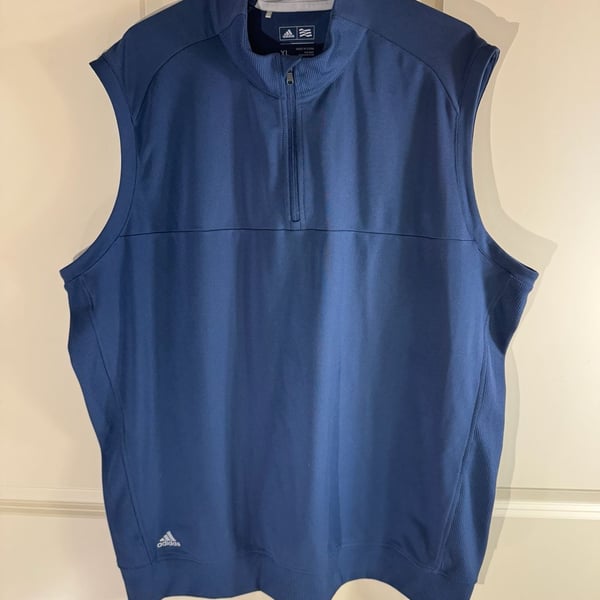 Adidas Men's Quarter Zip Golf Vest Sleeveless Pullover