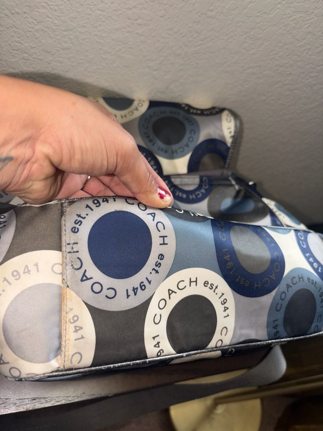 Coach Signature Snaphead F18377 Blue Diaper Messenger Bag 10