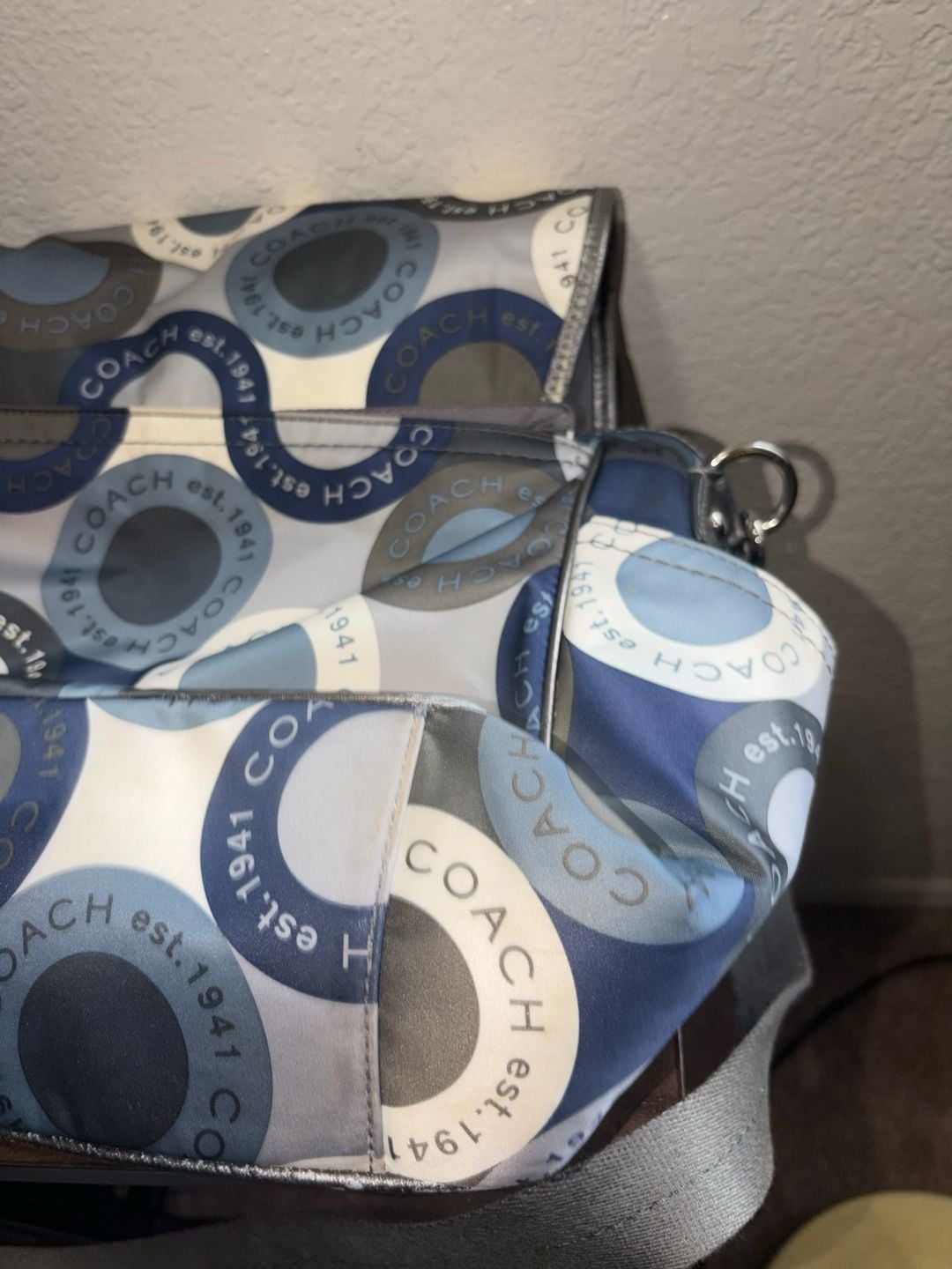 Coach Signature Snaphead F18377 Blue Diaper Messenger Bag 11